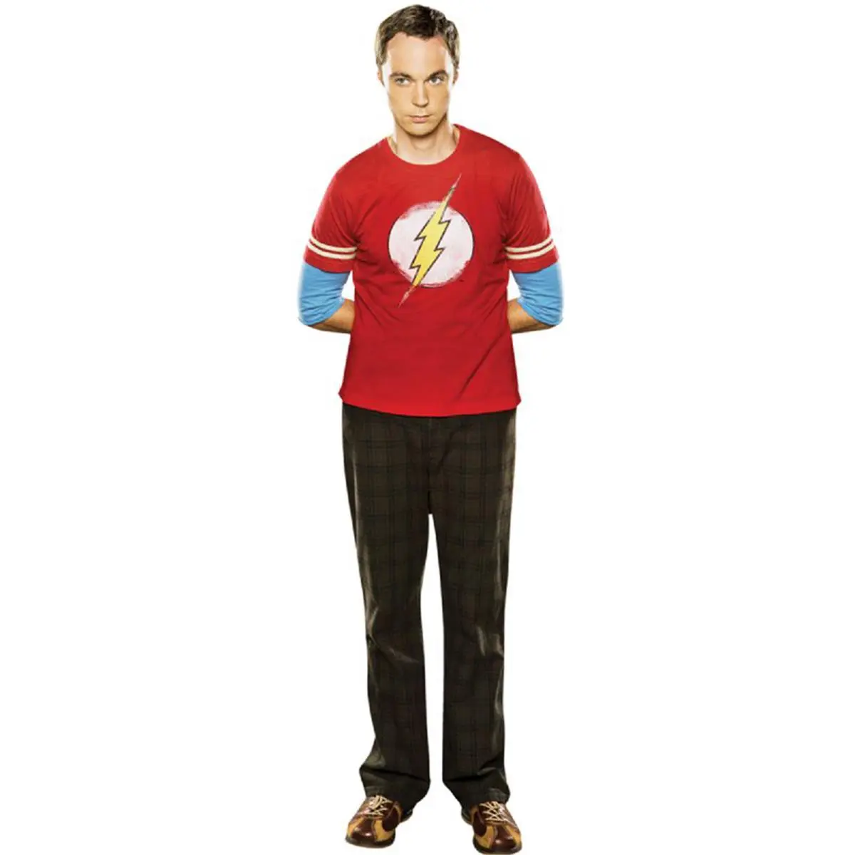 Advanced Graphics Big Bang Theory Sheldon Life-Size Graphic Cardboard Cutout, Heavy Duty Corrugated Standee with Attached Easel, Wall-Mountable, 74x23 in, Easel Attached, Corrugated Card, Decor, Room Decor