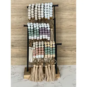 Silicone Beaded Wristlet Keychain