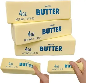 New 3 pcs Butter Squishy Toys, Super Soft Butter-Shaped Slow Rising Squishy,  Realistic Food Squishies Fidget Toys for Decompression Anxiety Relaxation,Sticky Butter Sticks Squeeze Toys