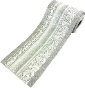 10Meters Vintage Wallpaper Border Peel & Stick Wall Borders Bathroom Kitchen Decor Sticker Grey suncatcher sticker