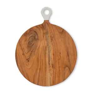 Jeanne Fitz Wood + White Collection Round Charcuterie Board