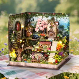 DIY Book Nook Kit 3D, Wooden Handmade Puzzle, Handcrafted Decorative Model for Bookshelves, Ideal Gift for Birthdays and Holidays