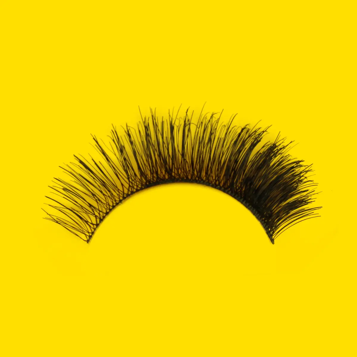 Boldface Makeup Eye Slayed Eyelashes- Fluffy, human hair, thin band, 8mm inner length, 12mm Center Length, 15mm Outer Length, 33mm Band