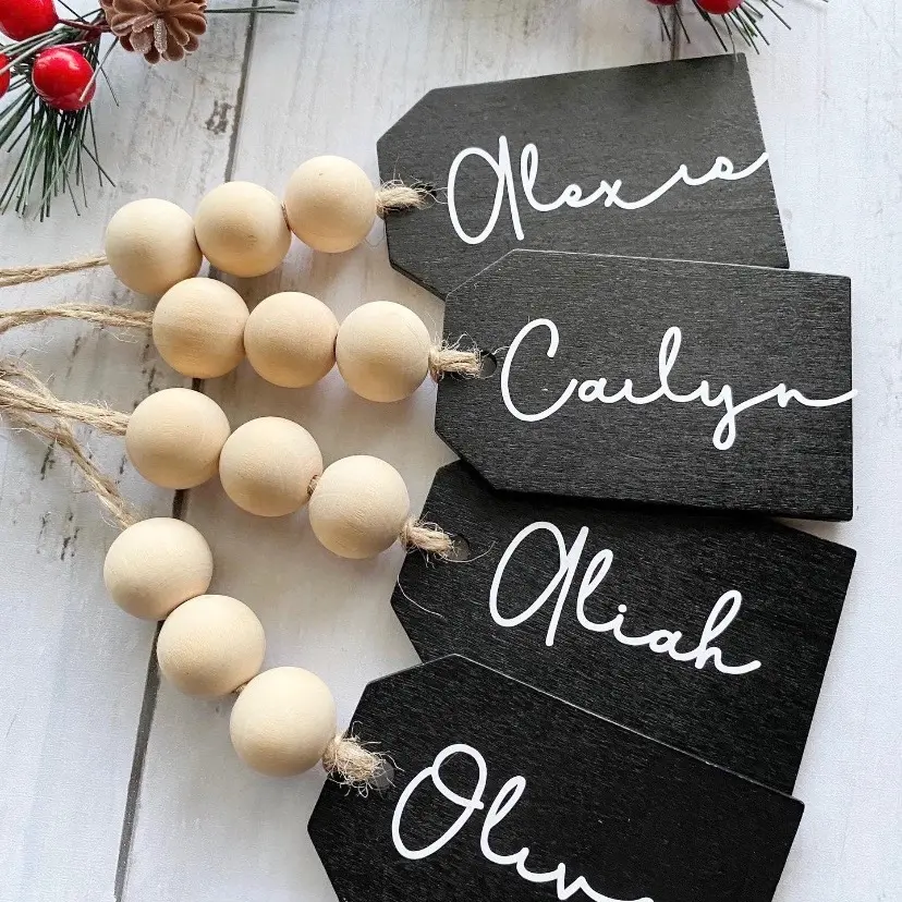 Personalized Stocking Tags- Christmas Wood Decor