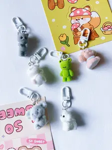 Cute Animal Keychain/ Fuzzy Animal Keychain/Kawaii Animal Keychain/Backpack Chain/Phone Charms/Bag chain/Birthday Gifts/Cute Gifts