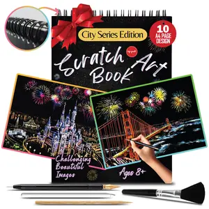 Scratch Art Book For Adults - Colorful City Series Scratch Art For Adults  | Scratch Painting Foil Art For Adults | Scratch And Sketch
