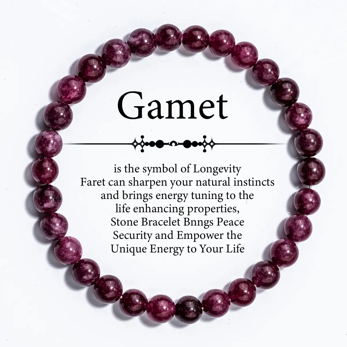 1Pc Garnet Bracelet, 6Mm Garnet, January Birthstone Bracelet, Wrist Rosary, Symbolizes Positive, Commitment, Rejuvenation, Root Chakra Perfect Handmade Gift