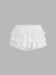 100% Cotton Low Rise Solid Layered Micro Bloomer Shorts