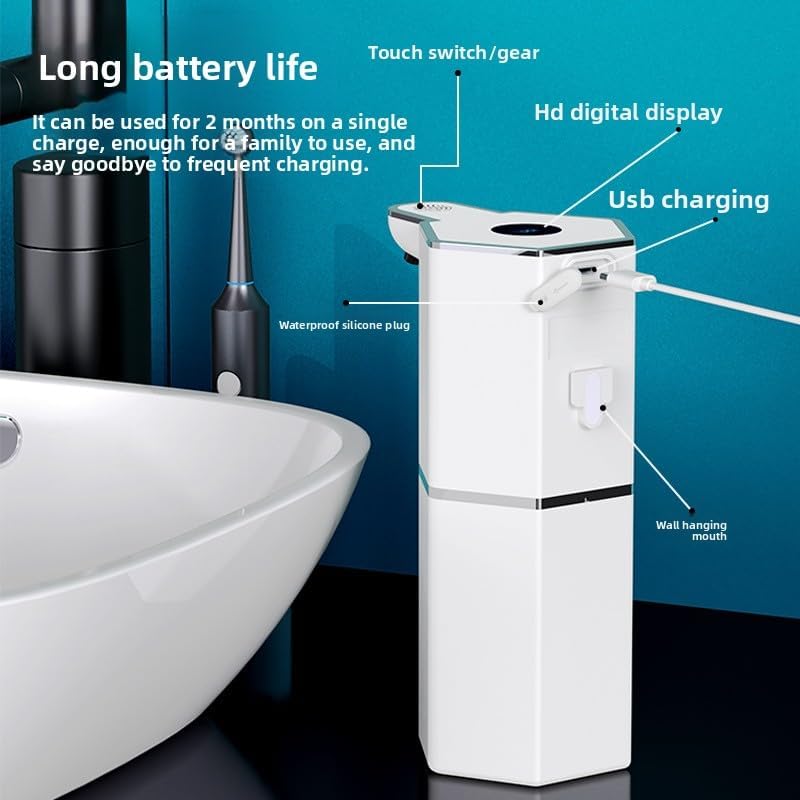 Automatic Foaming Soap Dispenser, 12oz Touchless & USB Rechargeable – 4 Adjustable Levels, Waterproof Sensor Soap Dispenser for Kitchen, Bathroom & Home Essentials