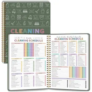 Adult Women's ADHD Cleaning Plan, Cleaning Schedule and Checklist Notebook, Daily, Weekly, Monthly Schedule, Home Cleaning Checklist Plan, Green