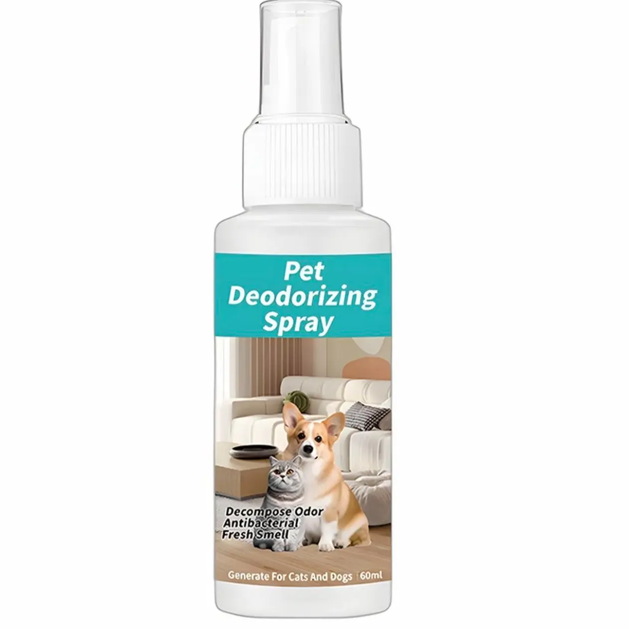 Natural Pet Odor Remover Spray | Dog Cat Deodorant for Home & Pet Bedding 60ml Natural Pet Odor Remover Spray | Dog Cat Deodorant for Home & Pet Bedding 60ml