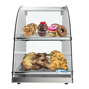 14 in. Commercial Countertop Bakery Display Case with Front Curved Glass and Rear Door, 2.4 cu. ft. (DC-2CN)