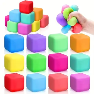 8PCS Slow Rising Squishy Stress Cubes, Soft Fidget Toys for Anxiety & Stress Relief, Quiet Sensory Cubes, Classroom & Office Fidget Set