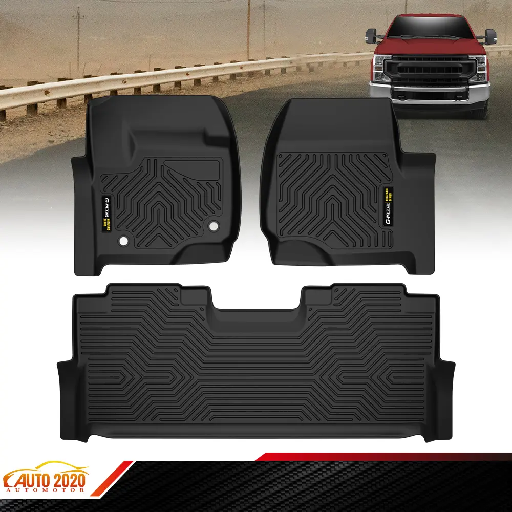 TPE Car Floor Mats - All-Weather Deep Groove Liners, Heavy-Duty 3D Automotive Truck Floor Mats, Black Waterproof Non-Slip Car Accessory Compatible with Ford F150, F250-F550 Super Duty, Escape & C-Max (1999-2026), Floor Mats For Car