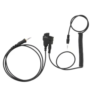 Push-to-Talk Cable with 3.5mm Audio Adapter - PTT Button for Kenwood K1 and Baofeng Waterproof Radios - Compatible with 3.5mm Electronic Earmuffs (Clip Without Velcro, Yaesu Threaded Single Pin VX6R)