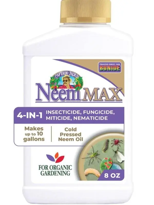 Bonide Captain Jack's Neem Max, 8 oz Concentrated Cold Pressed Neem Oil | Multi-Purpose Insecticide, Fungicide, Miticide and Nematicide, For Organic Gardening