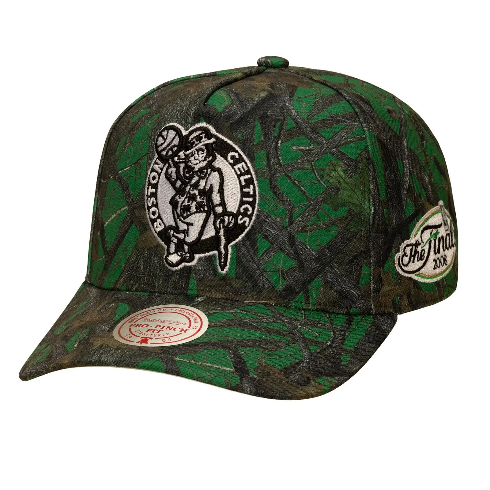 Boston Celtics Kelly Green Quiet Blaze Pro Pinch Snapback Hat NBA Throwback Cap Adjustable Fan Gear Mitchell & Ness