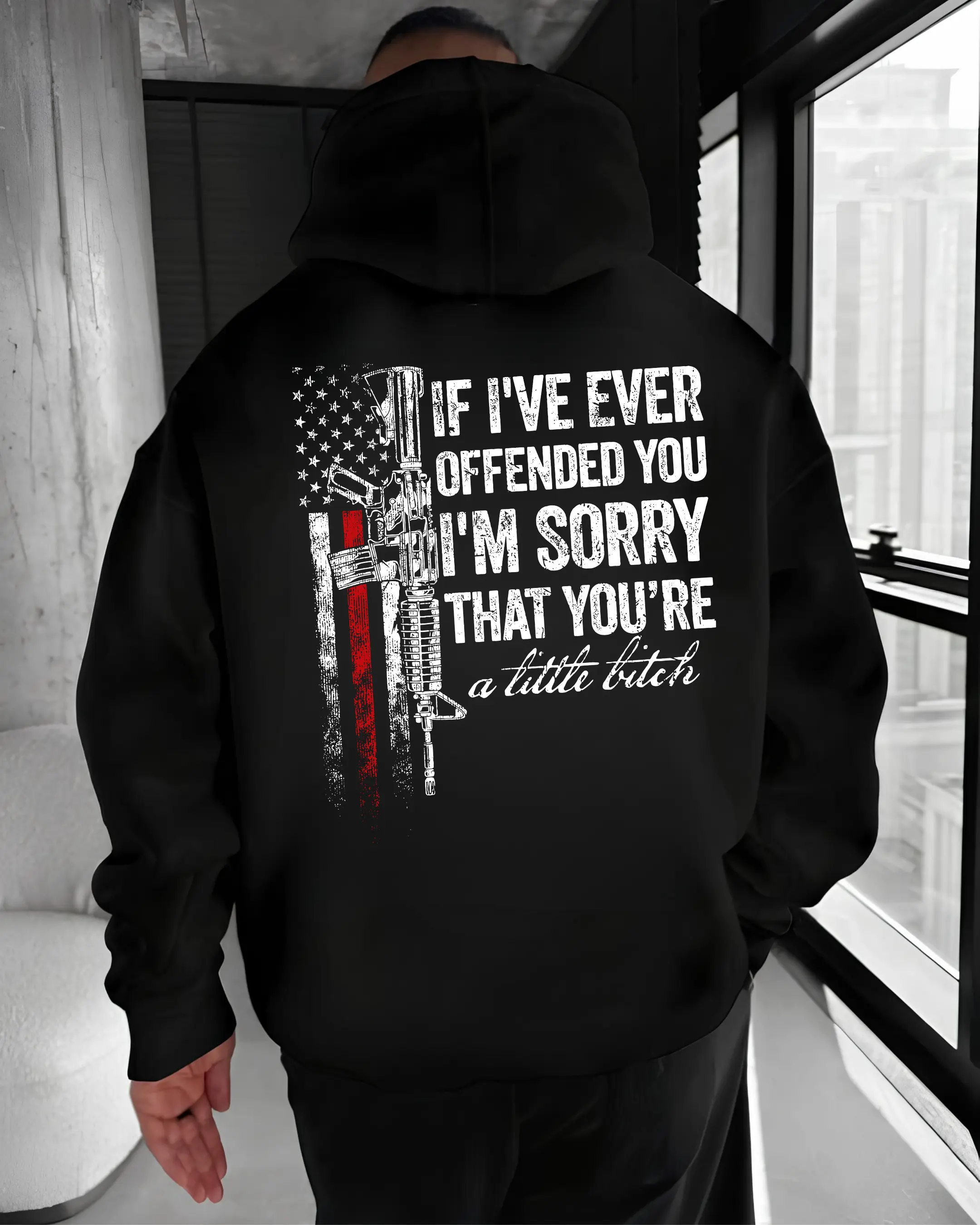 If I’ve Ever Offended You Hoodie – Funny Savage Gun Humor T Shirt for Men – Tactical Attitude Graphic Sweatshirt