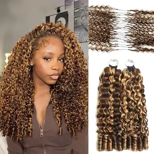 New 2026 Highlight Ombre Ramiss Burmese Curly Honey Blonde 4/27 Crochet Human Hair Pre-Separated 50g/Pack Time-Saving, 40 Strands/Pack Mircale Knots Hot braids,4-5 Packs for Full Head Protective Styles Reusable Feather Crochet #SummerWins #DealsForYouDays