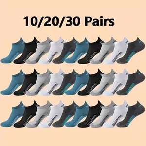 10/20/30 Pairs Unisex Ultra Soft Running Ankle Socks - Moisture-Wicking, Lightweight and Comfortable - Multiple Colors, One Size Fits