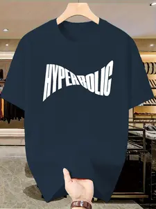 Men's Casual Short Sleeve T-Shirt, Bold Letter Print Street Style, Summer Cotton Top, Slim-Fitting, Trendy and Versatile