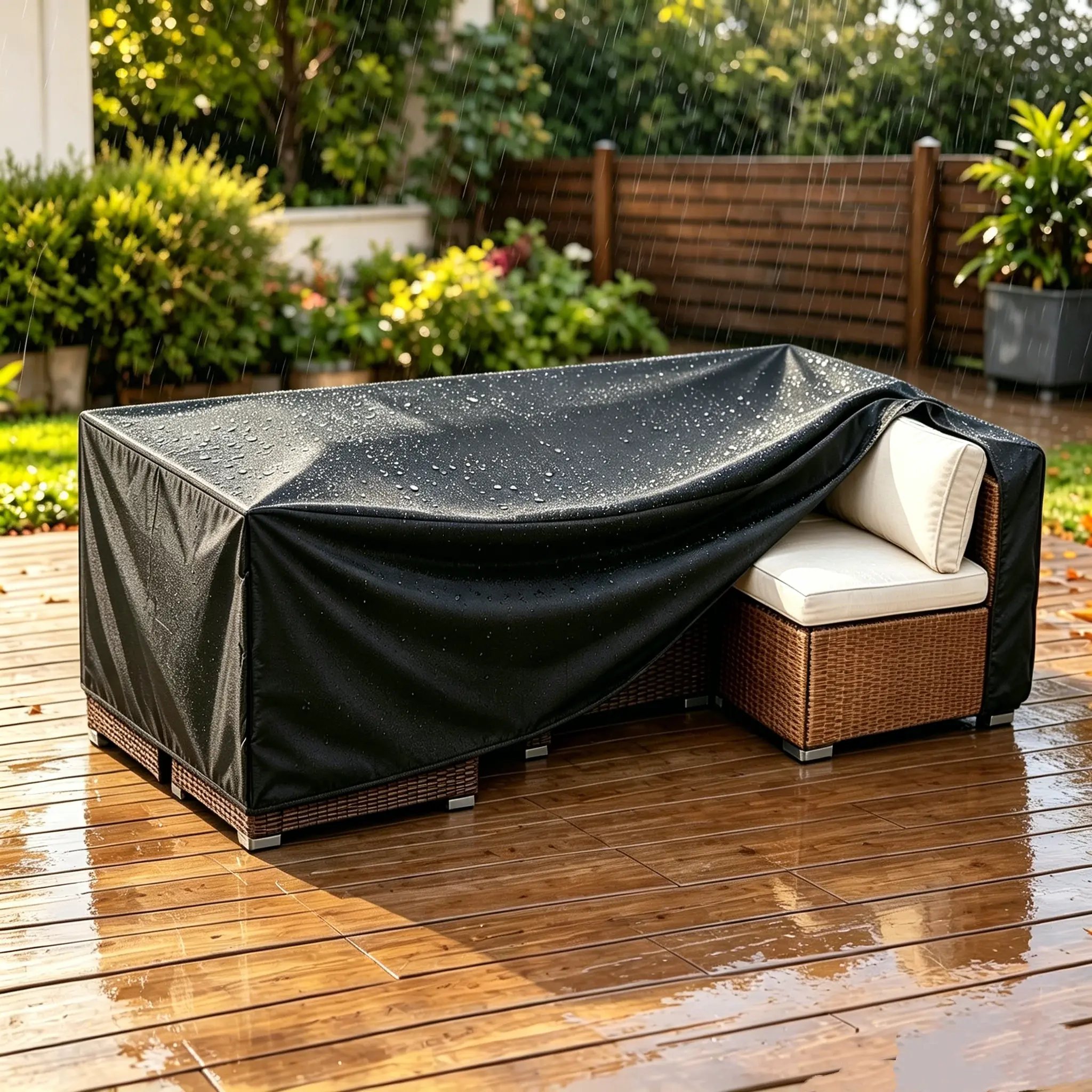 Waterproof Outdoor Furniture Cover，600D Heavy Duty Canvas For Patio Table And Chairs，Full Coverage Weather Protector With Air Vents And Straps