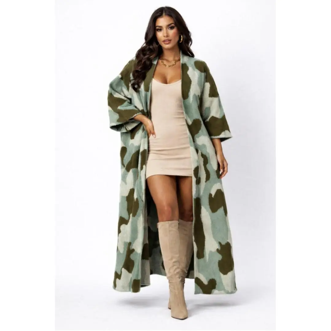 Olive Camo Kimono Duster