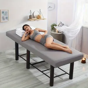 Universal Solid Color Massage Therapy Bed Cover, Fitted Sheet with Holes, Soft Flannel Material, Ideal for Beauty Salons, Spa Salon Table