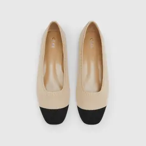 Cider [size 6-11] TWO-TONE FABRIC MARY JANE FLATS
