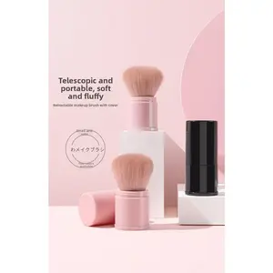 Retractable Makeup Brush Set for Powder and Blush with Soft Nylon Bristles and Protective Travel Cover Ideal for All Skill Levels Angled Portable Two-in-One Concealer Brush Double Head Eyeshadow Brush Set Foundation and Contouring Brush Set Glittery Star