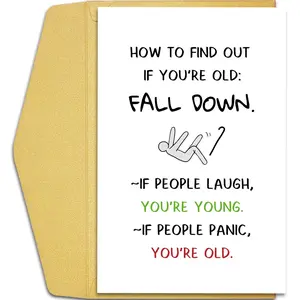 Funny Aging Birthday Card for Men and Women, Sarcastic Senior Birthday Greeting, Humorous Cards for 40th, 50th, 60th, 70th Birthdays