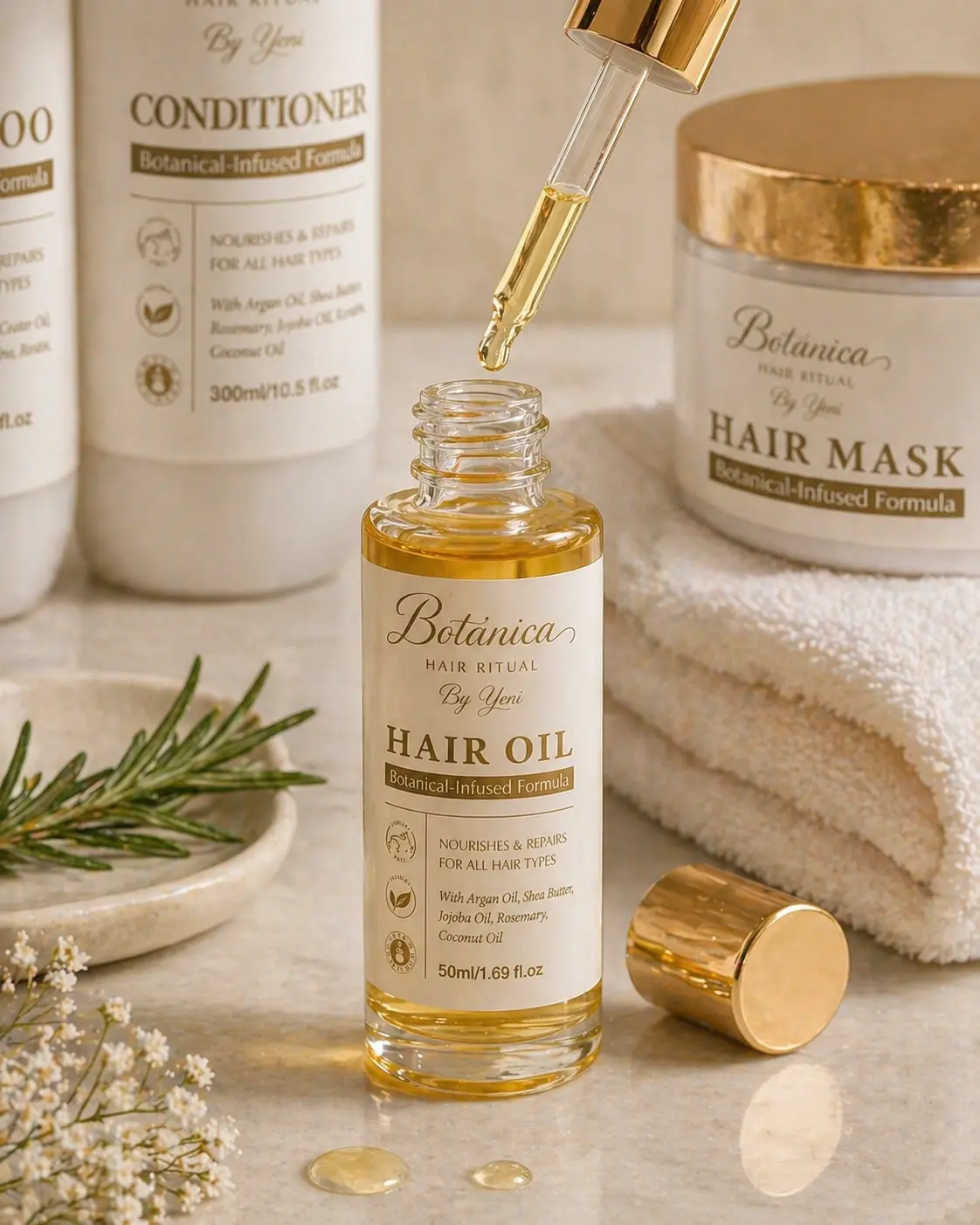 Botanica Repair & Shine Hair Oil, Gentle Haircare Moisturizer with Aloe for Frizz Control