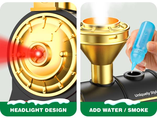 Rc Steam Locomotive Christmas Train, Remote Control Train Toys，Christmas Gift for Kids Boys Girls with Smokes, Lights and Sound