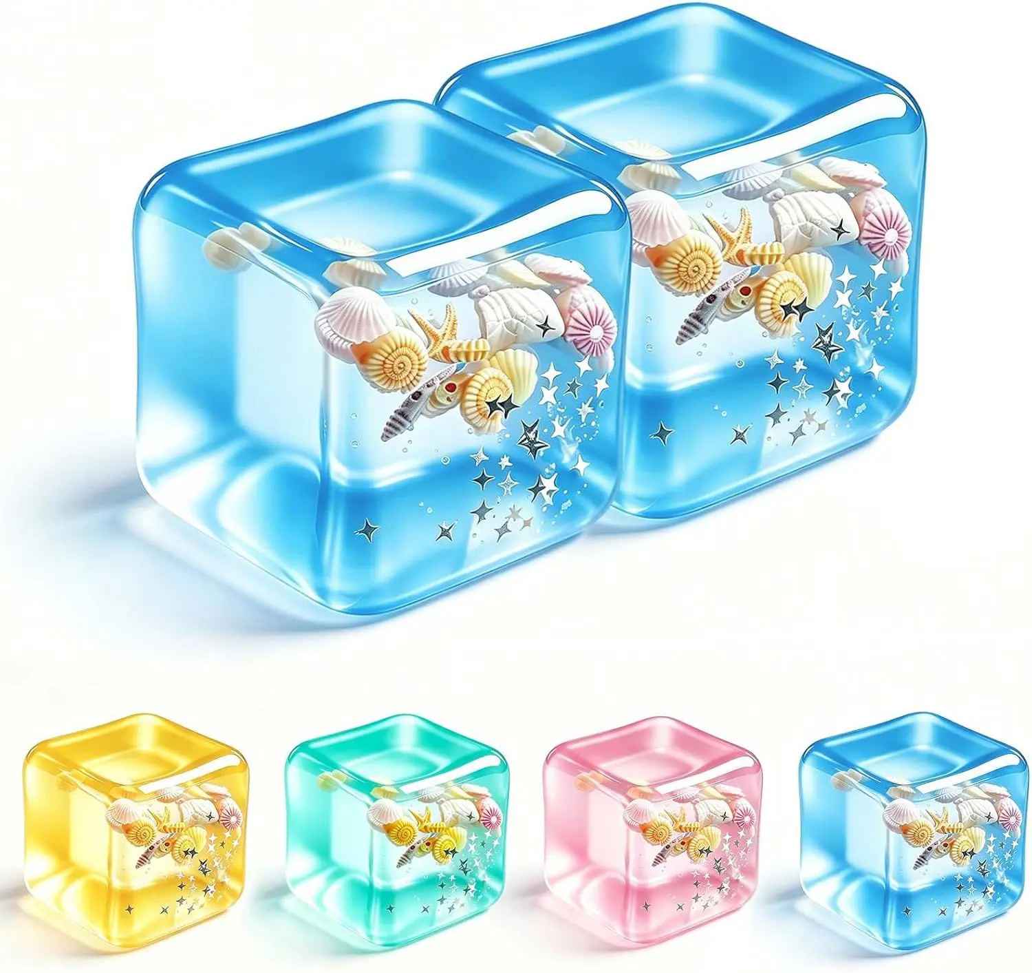 Halloween fall Gift Stress Cube Squishy Fidget Toy - 2 Pack Maltose Sticky Squeeze Toy, Crystal Clear Squishy Stress Reliever for Teens & Adults Men, Sensory Calming Toy for Anxiety ADHD, Party Favors Goodie Bag Fillers