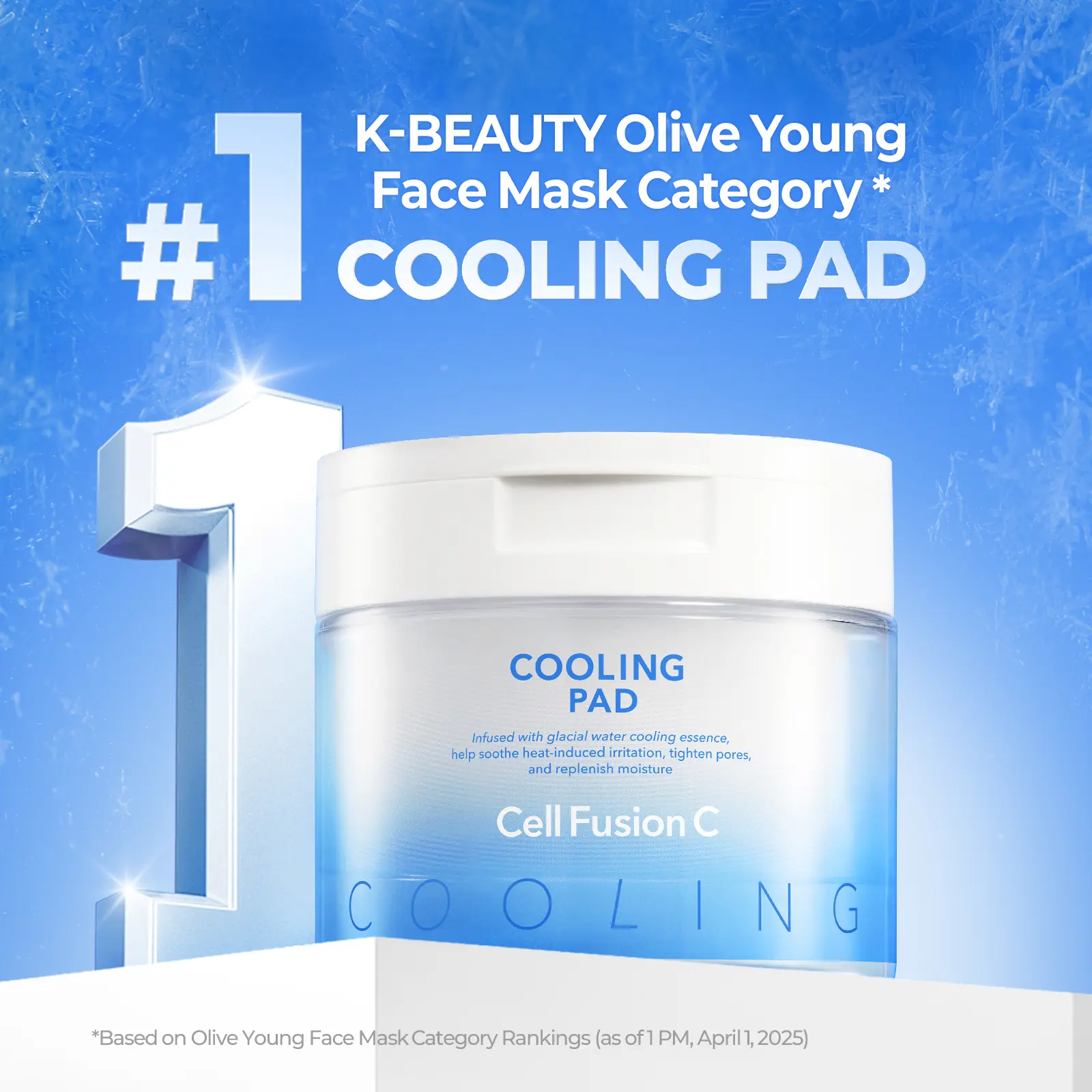 [Cell Fusion C] Post Alpha Cooling Pad | Non-Menthol Korean Cooling Toner Pads — Instantly Cools Skin, Glacier Water, Visible Pore Care, Makeup Prep, 70 Pads