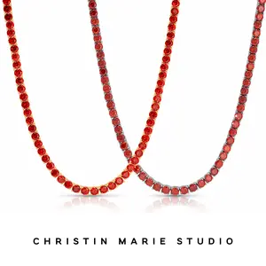 Garnet Fire (Red) Tennis Necklace