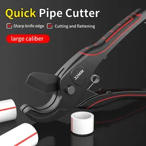 1 Piece 32mm Professional Pipe Cutter - Alloy Blade, Ratchet Mechanism, Can Quickly Cut PVC, PPR, PE and Other Pipes, Manual Cutter/Heavy Duty Cutting, Plumbing Equipment, Precision Tool, Sturdy Structure, Reliable Performance, Durable Alloy Blade, Home I