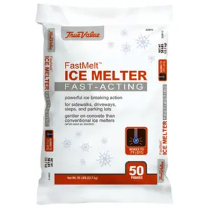 212 MAIN Fast Melt Ice Melter, 50 lbs Magnesium Chloride Formula, Cold Weather Performance, Concrete-Safe Specialty Garden Tool (True Value Compass Minerals)
