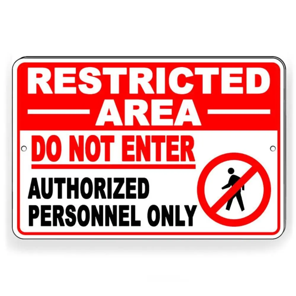 No Entry Warning Sign Heavy Duty Aluminum Safety Signs for Restricted Areas Authorized Personnel Only