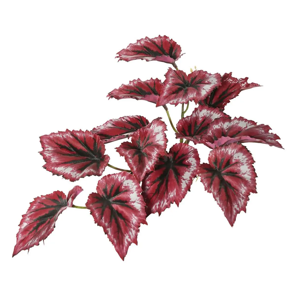 Vickerman 12 in. Polyester Red Begonia Fake Hanging Plants - 3-Piece Artificial Flower Bush Vase Pack, Decorative Home Plant Decor
