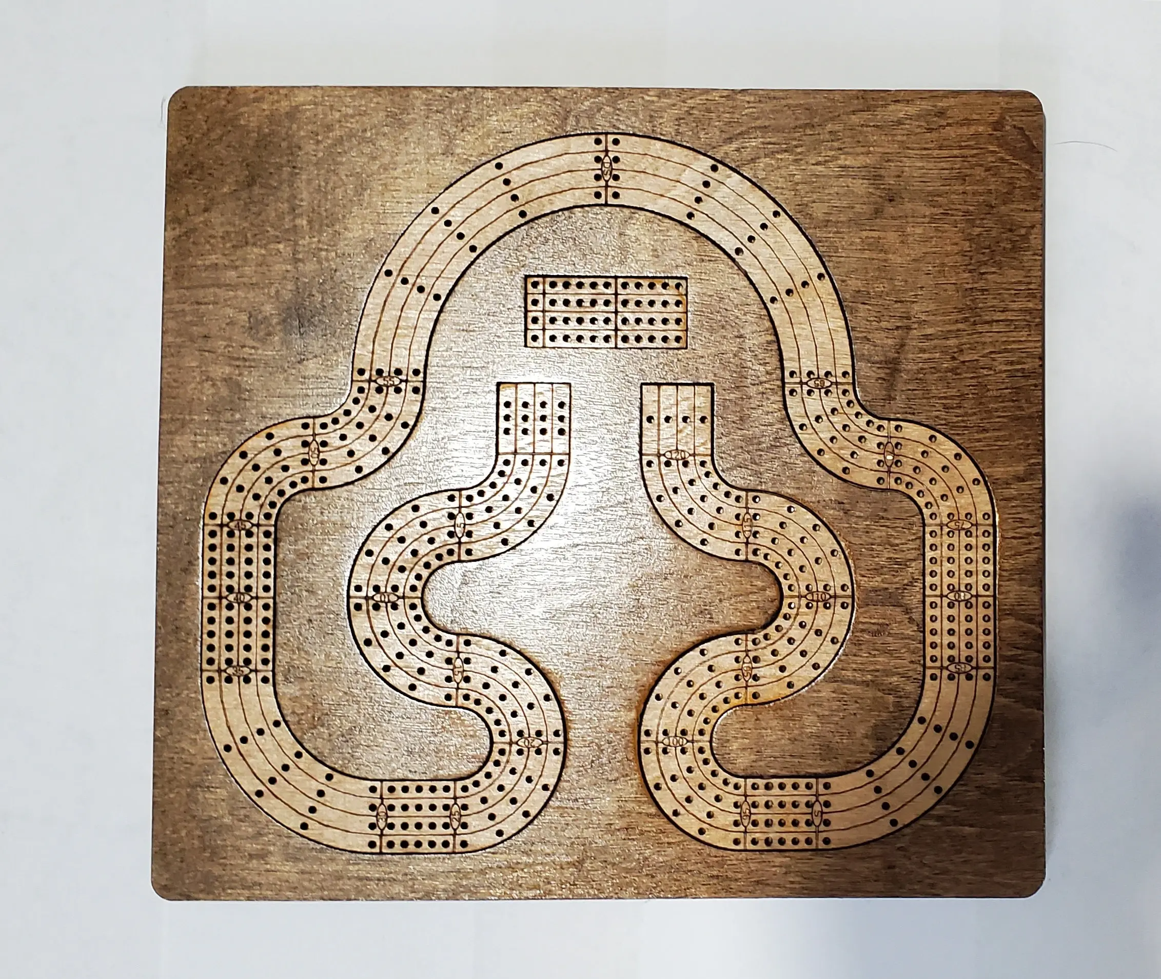 Travel Sized 4 Lane Cribbage Board - Swerving