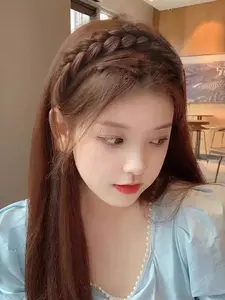 Non-Slip Fishbone Braided Hair Band, Elegant Plain Design, Synthetic Braiding Headband, Party Holiday Daily Wear, Women's Hair Accessory
