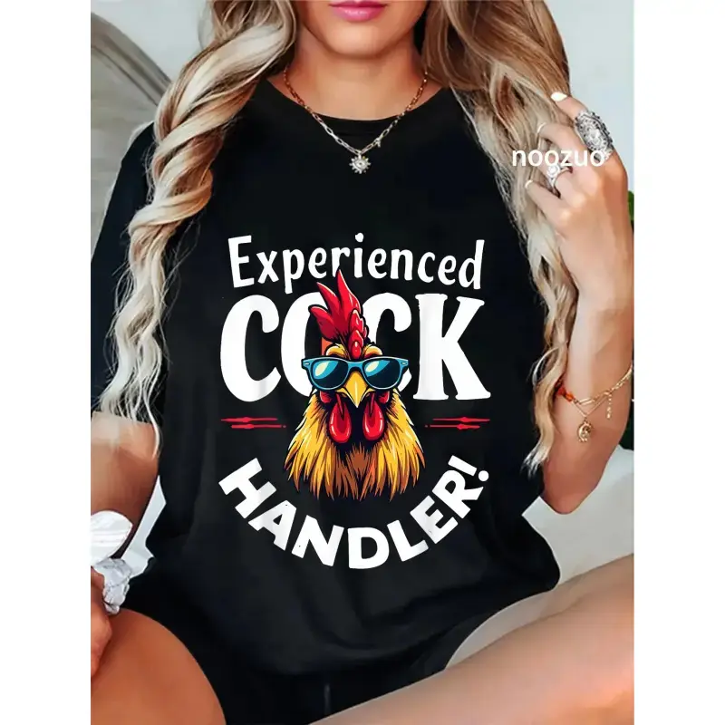 Cotton Unisex Experienced Cock Handler Raunchy Women's Funny Adult Humor T-Shirt Casual Graphic Printed Vintage Tshirt