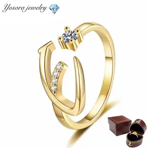 A–Z Personalized English Letter Ring | Cubic zirconia women’s name ring | Includes an exquisite gift box | A gift for someone special