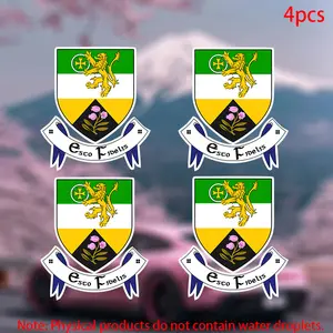 4pcs-Coat of Arms of County Offaly, Ireland Sticker-car stickers for doors, windows, laptops, luggage, furniture and bumpers-durable adhesive vinyl material