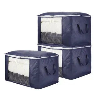 Foldable Storage Bins, 3/6 Pack, 21.7x13.8x12.6 Inch Heavy Duty Cube Organizers,  Nonwoven Closet, with Sturdy Handles for Clothes Blankets Comforters, Ideal for Bedroom Dorm Shelf Storage