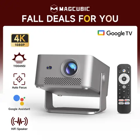 [Google TV stick Bundled] Magcubic HY450GT 1100ANSI Projector with Officially Certificated Google TV Auto Focus 4K Decoding Google Voice Assistant Built-in 15W HFl speaker Native 1080P HDR10 WIFI5+BT5.0 Smart Home Cinema #tiktokshopstockup