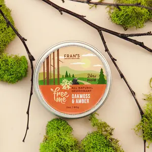 FreeMe All Natural Deodorant Oakmoss - Aluminum Free 24hr Long Lasting Hold
