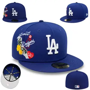 New Era Los Angeles Dodgers Fitted Hat – Blue LA Logo Baseball Cap with California Embroidered Patch, Premium MLB Streetwear, Stylish Hip Hop Urban Fashion