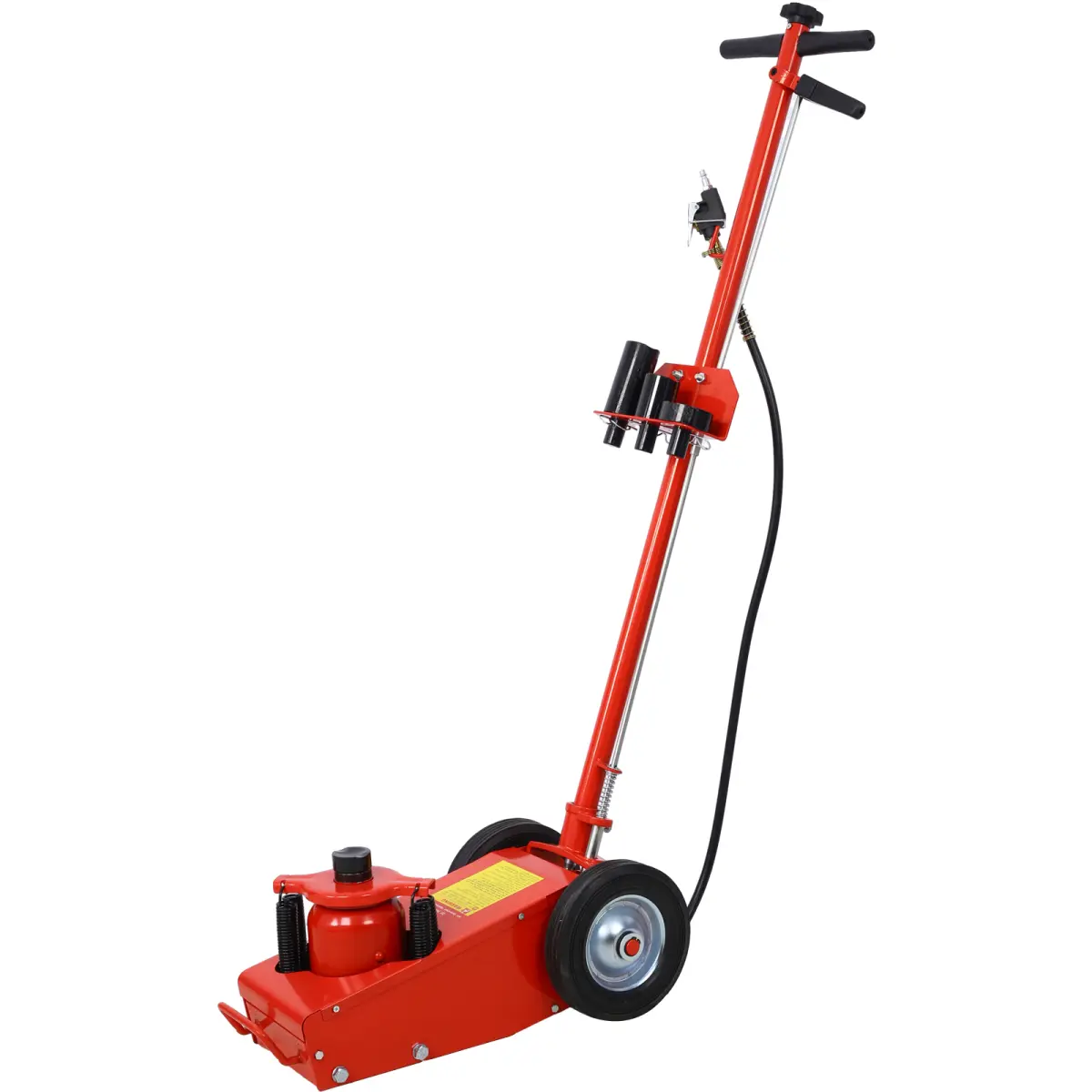35-T Hydraulic Horizontal & Pneumatic Axle Vertical Jack with 4 Extended Jack Base Kits, Built-In Rollers, Heavy-Duty Car Repair Tools for Vehicle Lifting, Red